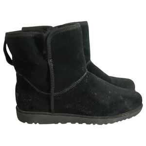 UGG Cory II Suede Shearling Bootie Women's Size 9 Black Pull-on Ankle Boots